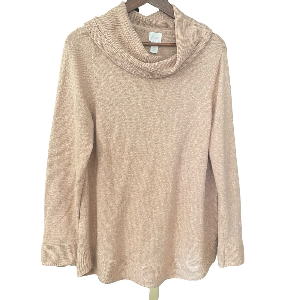 Chico's Cream Cowl Neck Sweater